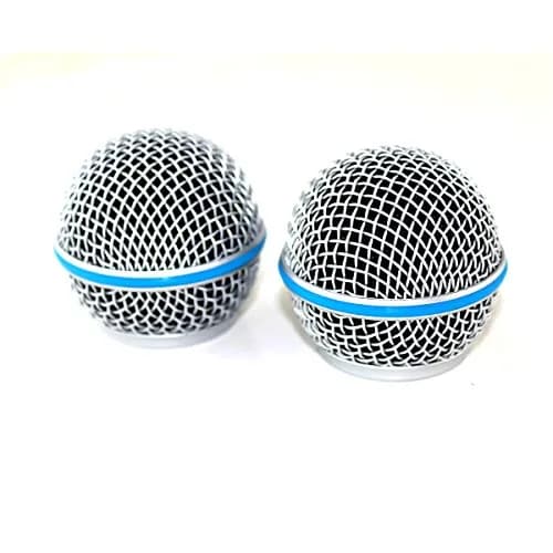 YaizK Microphone Replacement Blue Steel Mesh Grill Head | Compatible with Shure SM58 Wireless & Wired Mics thumbnail 2
