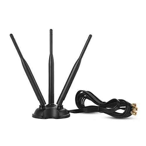 TECHTOO Dual Band WiFi Antenna 6dBi 2.4/5.8GHz with RP-SMA Connector Magnetic Base | Extends Wireless Range thumbnail 1