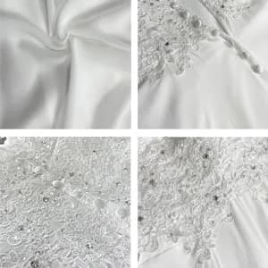 ABaoWedding Women's Wedding Dress Lace Double V-Neck Sleeveless Ivory US 14 | Elegant Bridal Gown with Lace & Beading (70-120 chars) thumbnail 7