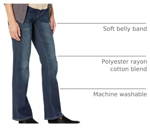 Three Seasons Maternity Women's Maternity Bootcut Denim Dark Wash Large | Soft Belly Band for Comfort thumbnail 3
