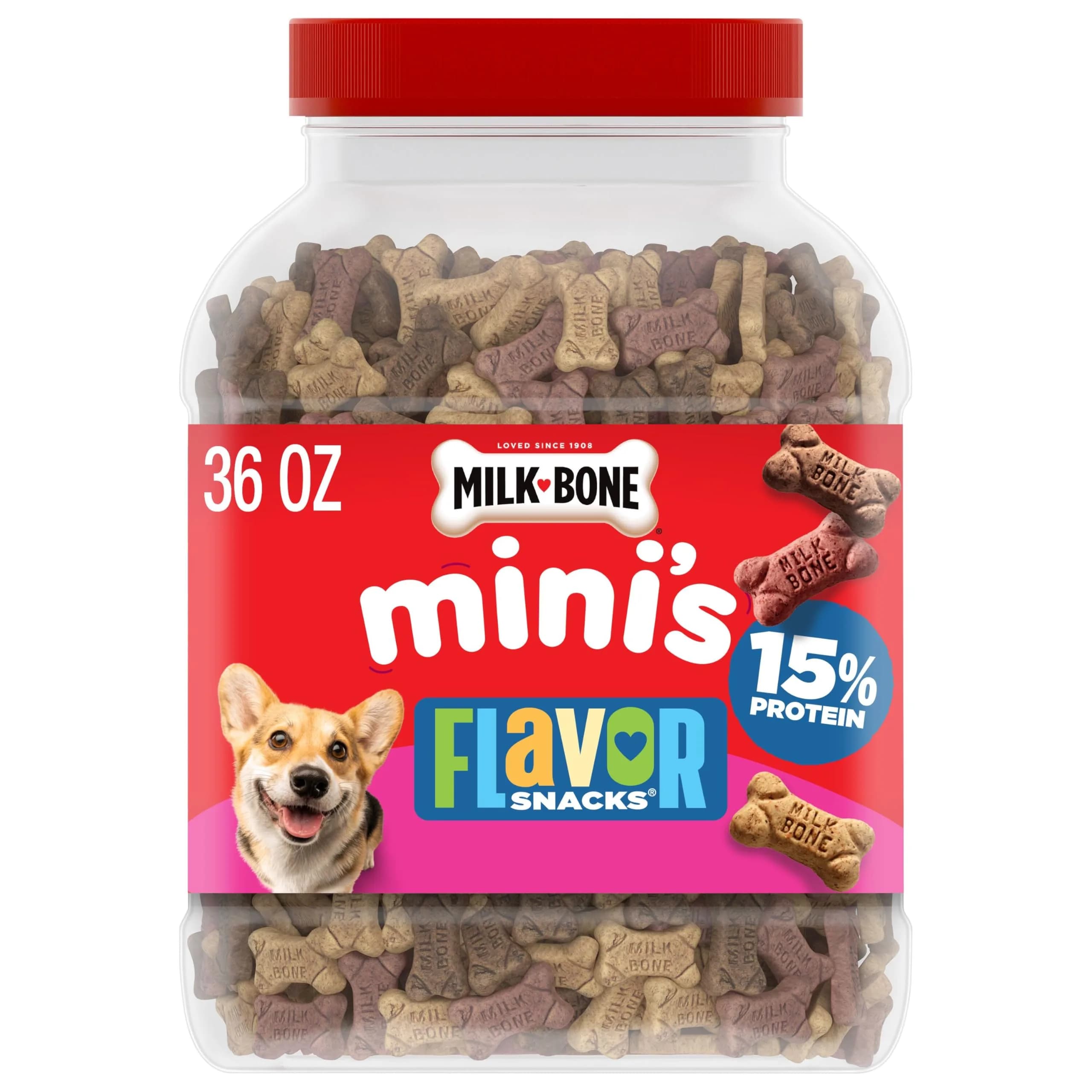 Milk-Bone Flavor Snacks Small Dog Treats 24 Oz. | Vitamin-Fortified, Wholesome & Crunchy — Minis / 2.25 Pound