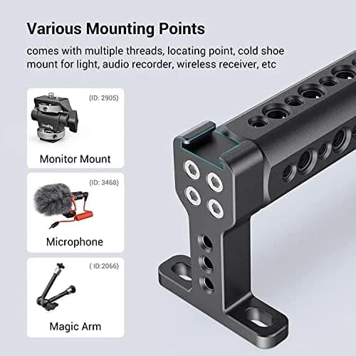 SmallRig Camera Top Handle Grip 1638 | DSLR Cage Handle with Cold Shoe Mount for Camera Rig thumbnail 4