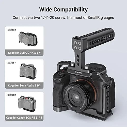 SmallRig Camera Top Handle Grip 1638 | DSLR Cage Handle with Cold Shoe Mount for Camera Rig thumbnail 2