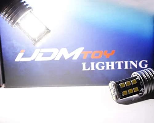 iJDMTOY White LED DRL Bulbs for VW MK6 Jetta & Mitsubishi Lancer/Evo X 1156 7506 7527 Fitment | 6000K Cool White Beam thumbnail 4
