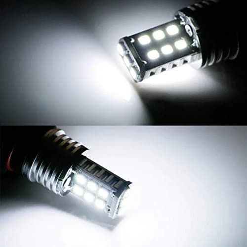 iJDMTOY White LED DRL Bulbs for VW MK6 Jetta & Mitsubishi Lancer/Evo X 1156 7506 7527 Fitment | 6000K Cool White Beam thumbnail 2