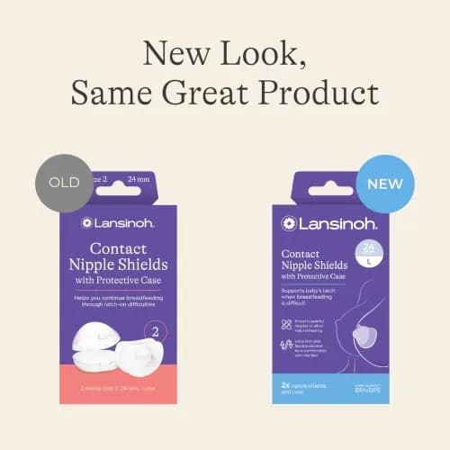 Lansinoh Contact Nipple Shields for Nursing Mothers, 24mm | Helps with Latch-On Challenges thumbnail 2