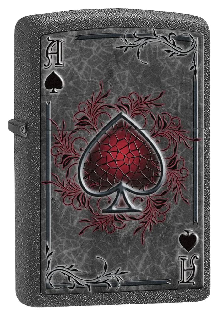 Zippo High Polish Chrome Spade Pocket Lighter | Windproof, Refillable, USA Made — Iron Stone