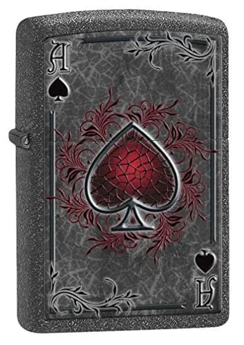 Zippo Ace of Spades Iron Stone Lighter | Windproof Metal Construction thumbnail 1