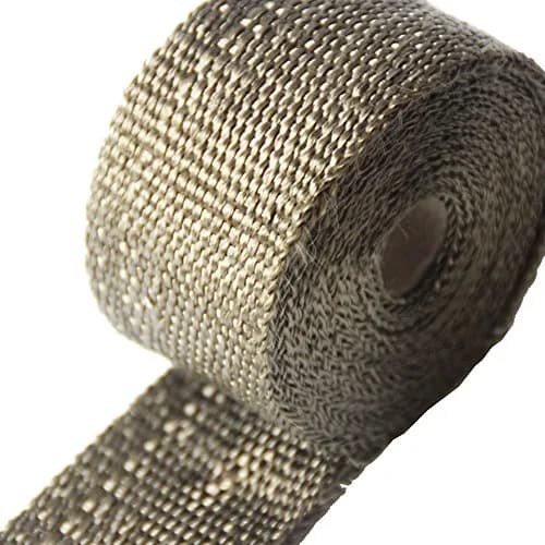 LEDAUT Titanium Exhaust Heat Wrap 2" x 16' Roll with 4 Stainless Steel Ties | Withstands 1800F Direct Heat thumbnail 2
