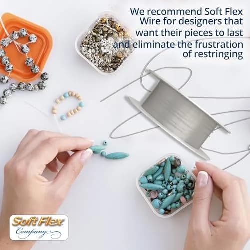 Soft Flex 49 Strand Beading Wire - 0.19mm (0.005 inch) Diameter, 9.14m (30 Feet) Nylon Design Wire | Easy to Knot, Anti-Kink thumbnail 3