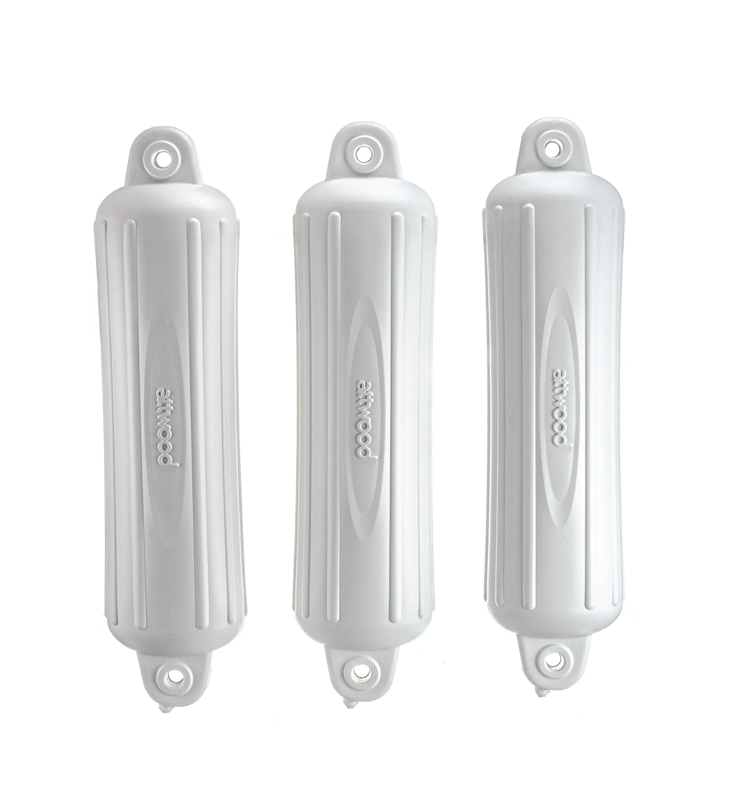 attwood SoftSide Boat Fender, White, 5-Inch x 22-Inch | UV & Fading Resistant, Pack of 3 - main product image