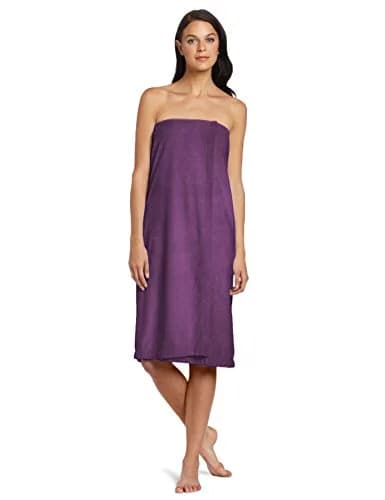 DII Microfiber Spa Towel for Women, Small/Medium, 55.5x32.5 in Eggplant | Ultra-Absorbent & Adjustable thumbnail 1