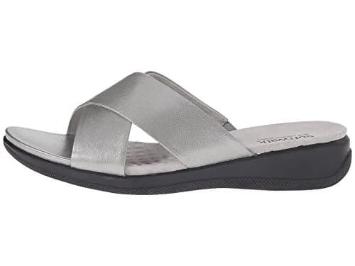 SoftWalk Flat Sandals Pewter Soft Nappa Leather 10.5 N | Classic Comfort for Women thumbnail 6