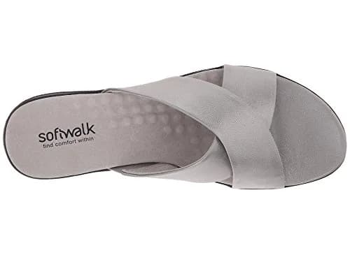 SoftWalk Flat Sandals Pewter Soft Nappa Leather 10.5 N | Classic Comfort for Women thumbnail 2