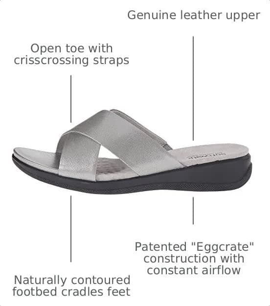 SoftWalk Flat Sandals Pewter Soft Nappa Leather 10.5 N | Classic Comfort for Women thumbnail 3