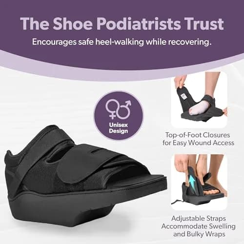 BraceAbility Forefoot Offloading Post-Op Shoe Small | 15-Degree Wedge for Diabetic Ulcers, Fractures, Surgery Recovery thumbnail 4