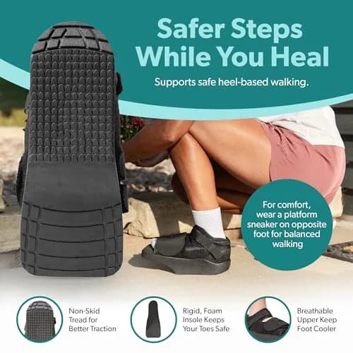 BraceAbility Forefoot Offloading Post-Op Shoe Small | 15-Degree Wedge for Diabetic Ulcers, Fractures, Surgery Recovery thumbnail 6