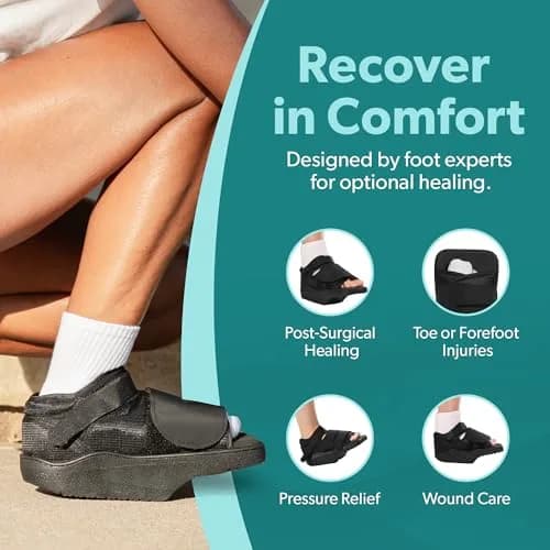 BraceAbility Forefoot Offloading Post-Op Shoe Small | 15-Degree Wedge for Diabetic Ulcers, Fractures, Surgery Recovery thumbnail 2