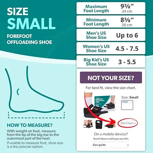 BraceAbility Forefoot Offloading Post-Op Shoe Small | 15-Degree Wedge for Diabetic Ulcers, Fractures, Surgery Recovery thumbnail 3