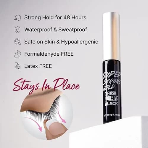 iENVY Super Strong Hold Eyelash Adhesive Black 6 Pack | Waterproof, Hypoallergenic, Brush-On Applicator thumbnail 2