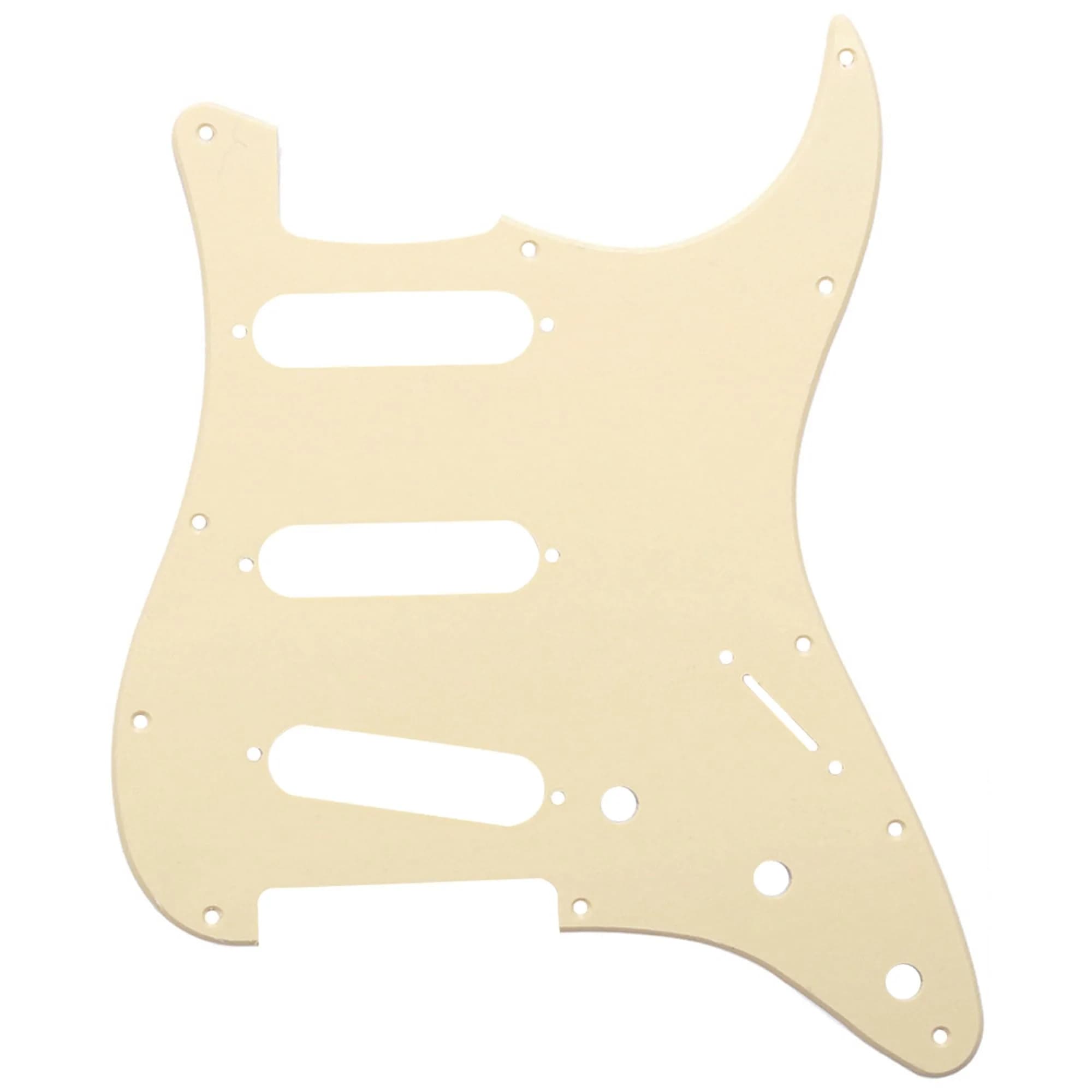 Musiclily Pro SSS 11-Hole ST Guitar Pickguard 1Ply Cream | Fits Fender US/Mexico Stratocaster