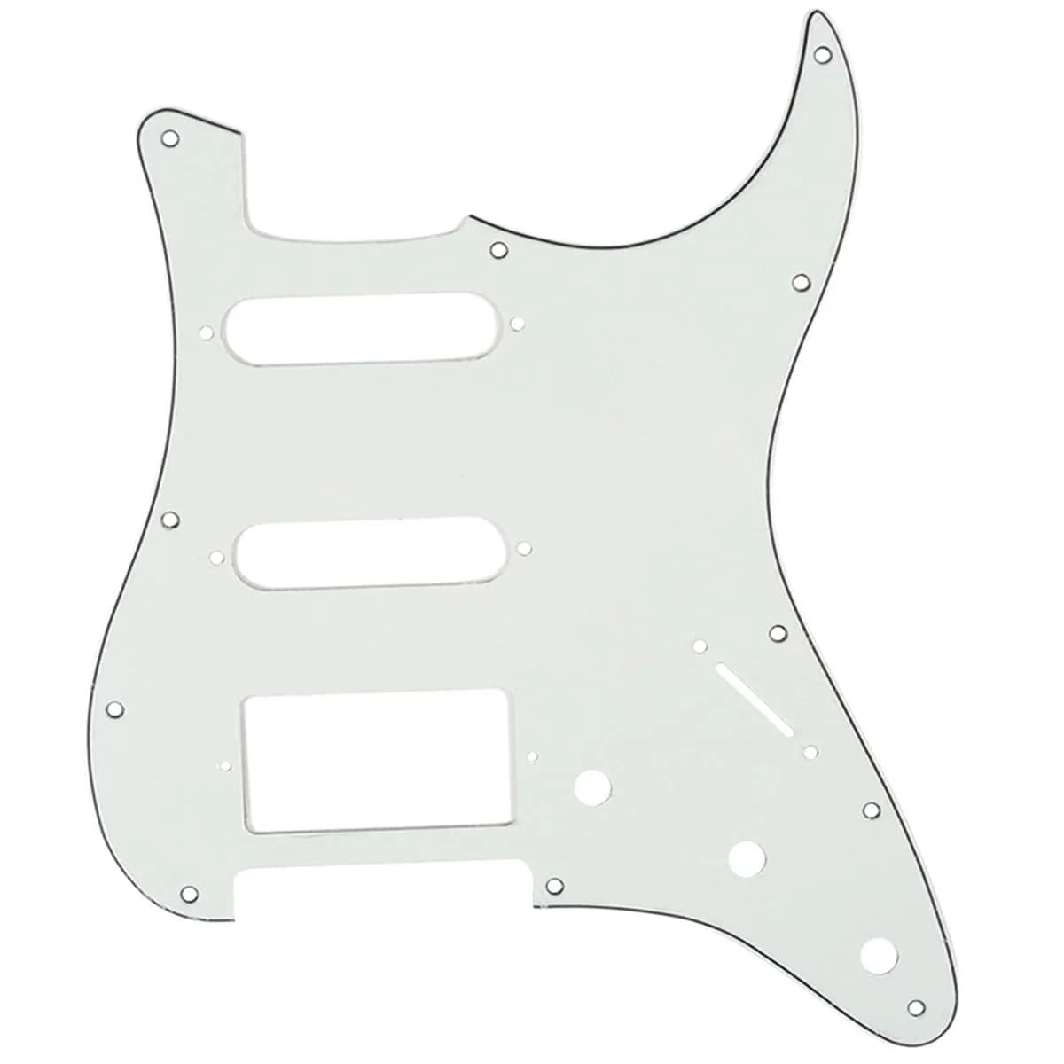 Musiclily Pro HSS 11 Hole ST Guitar Pickguard 4Ply White Pearl | Fits Fender Stratocaster — 3ply Parchment