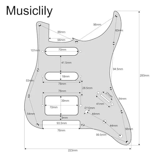 Musiclily Pro HSS 11 Hole ST Guitar Pickguard 3Ply Aged White for Fender USA/Mexican Made Standard Strat Modern Style | 2.2MM Thickness thumbnail 2