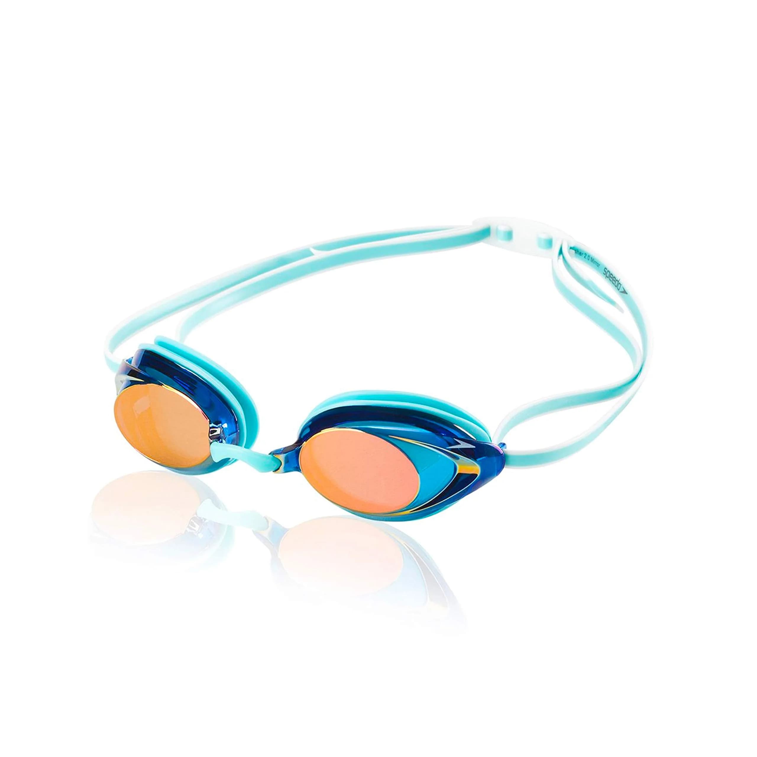 Speedo Women's Mirrored Vanquisher Swim Goggles | Anti-Fog UV Protection — 2.0 Aqua