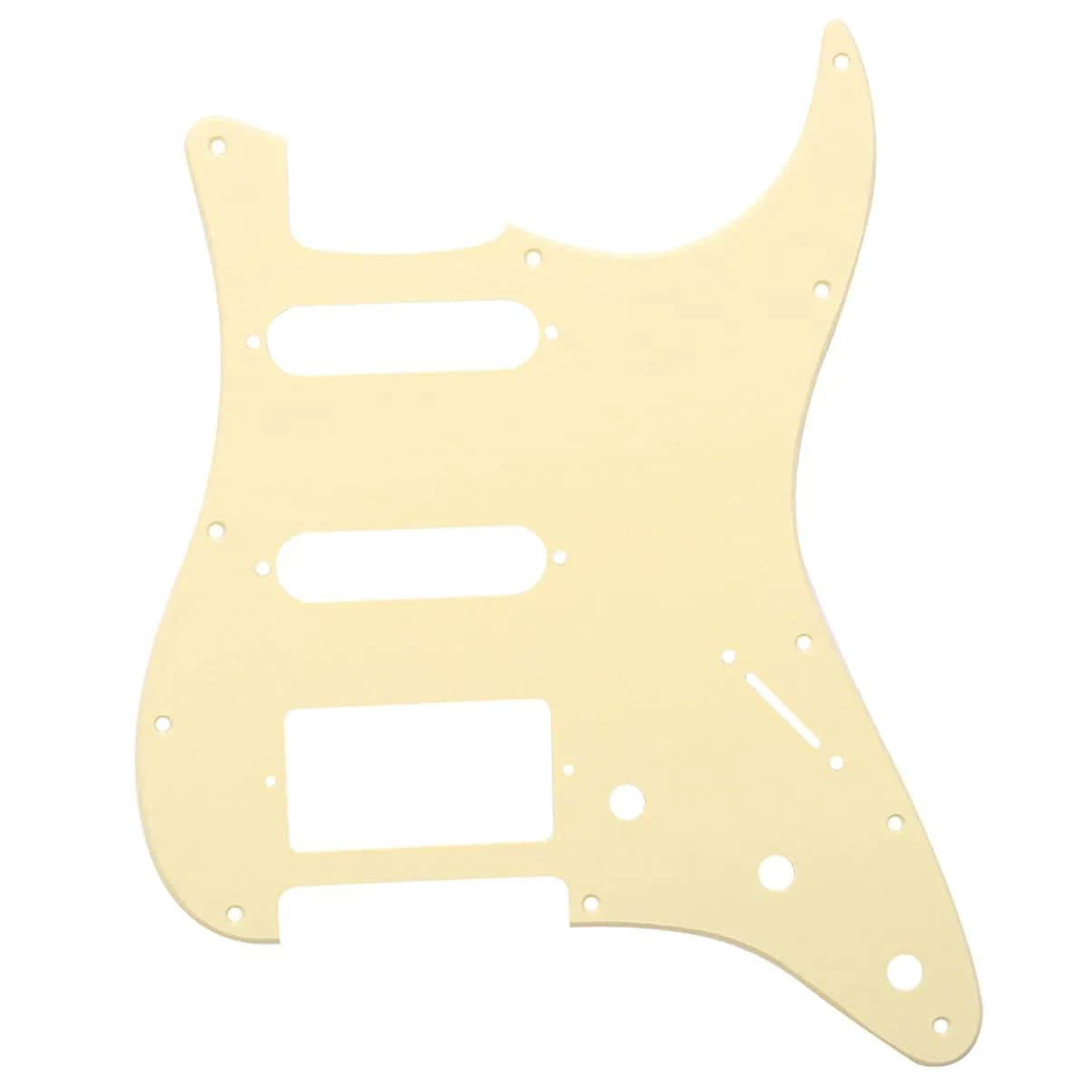 Musiclily Pro HSS 11 Hole ST Guitar Pickguard 4Ply White Pearl | Fits Fender Stratocaster — 1ply Cream