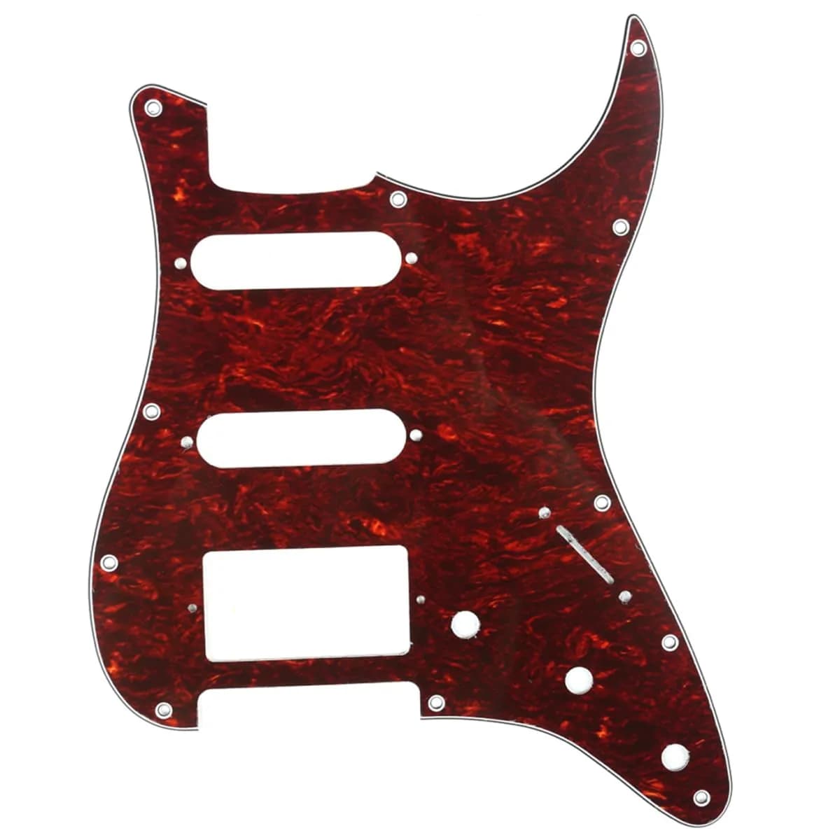 Musiclily Pro HSS 11 Hole ST Guitar Pickguard 4Ply Red Tortoise | Fits Fender Standard Stratocaster
