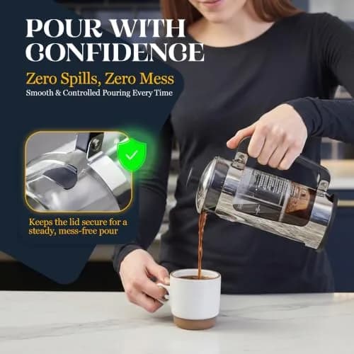 ESPRO P5 French Press Coffee Maker, 946ml (32oz) | Dual Filter Sludge-Free Brew thumbnail 7