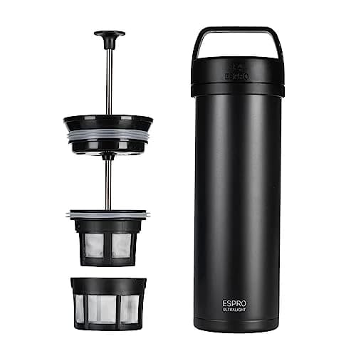 ESPRO Go P0 Ultralight French Press Coffee Maker for Travel, Vacuum Insulated Stainless Steel, 16 Ounces thumbnail 1
