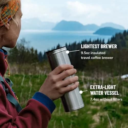 ESPRO Go P0 Ultralight French Press Travel Coffee Maker 16oz | Vacuum Insulated Stainless Steel thumbnail 5