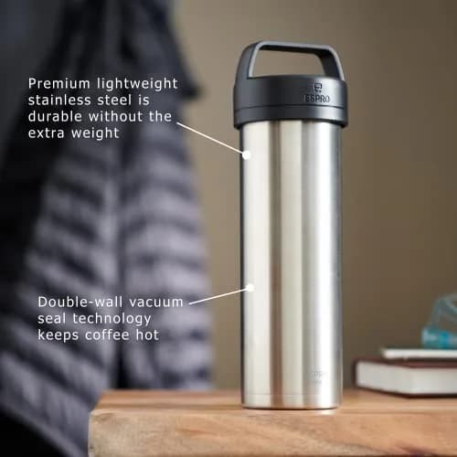 ESPRO Go P0 Ultralight French Press Travel Coffee Maker 16oz | Vacuum Insulated Stainless Steel thumbnail 9