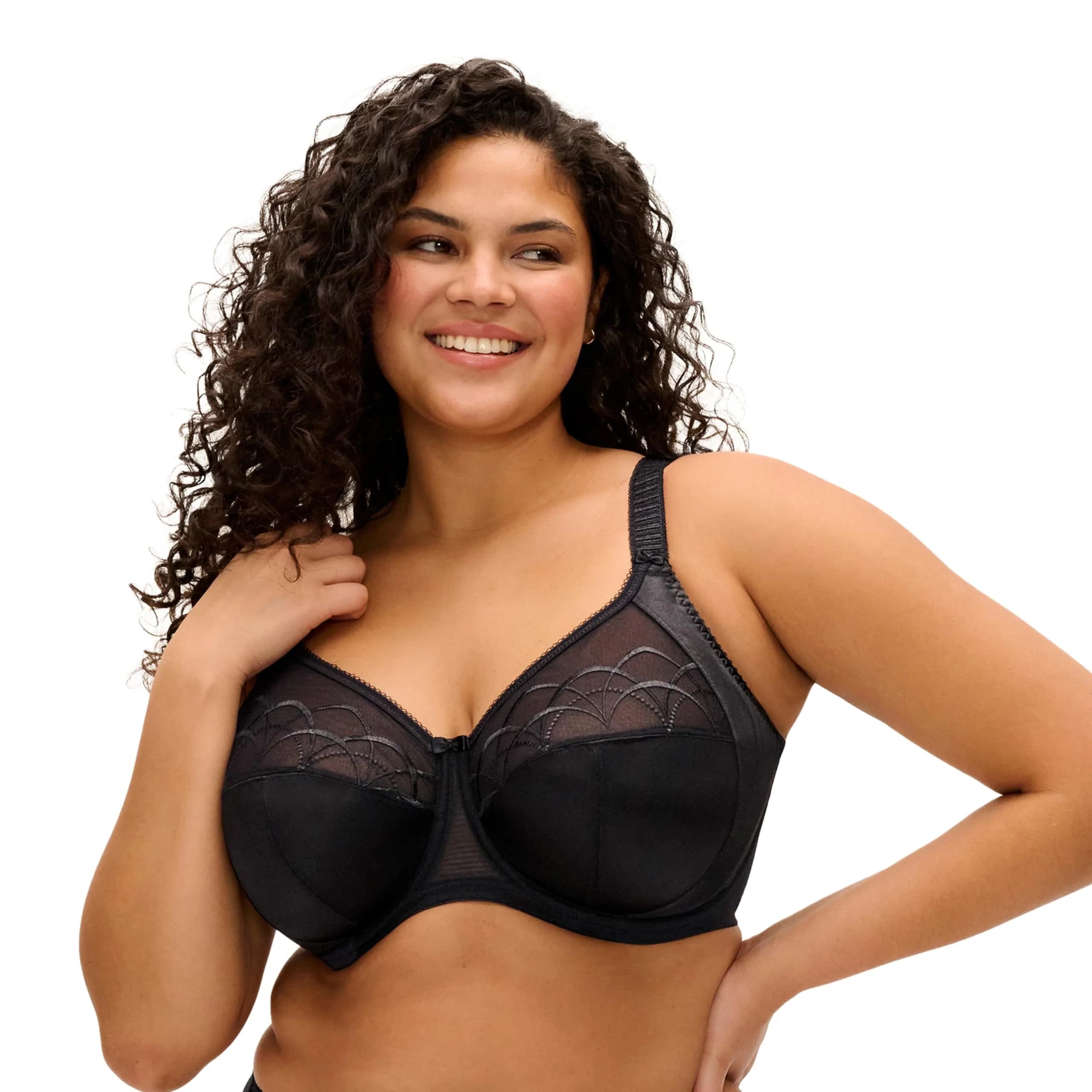 Elomi Cate Underwire Banded Bra 34HH | Full Coverage Support & Elegant Sheer Embroidery - main product image