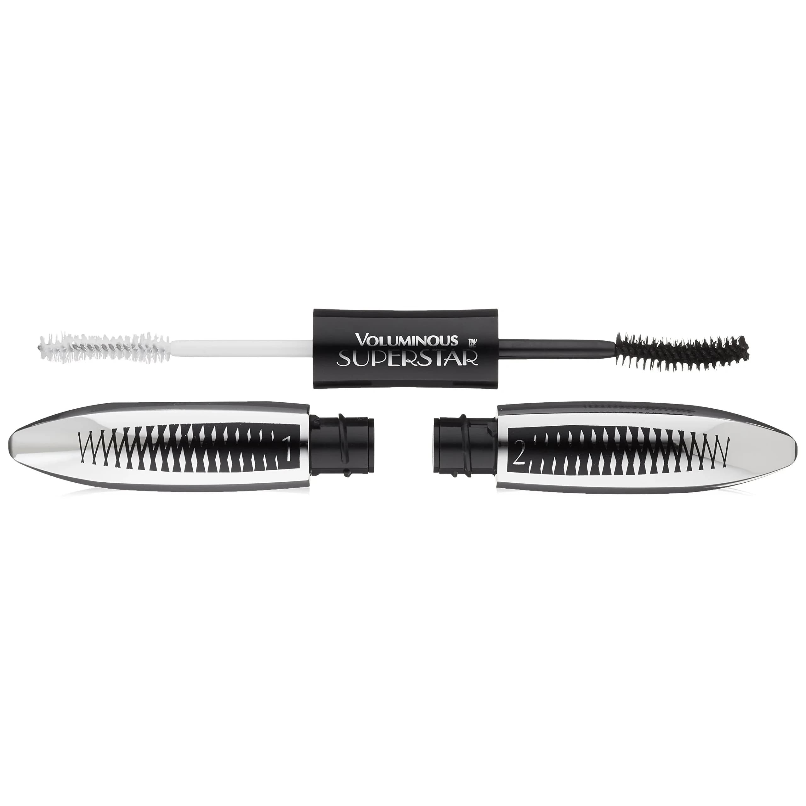 L'Oreal Paris Voluminous Superstar Waterproof Mascara, Blackest Black, 12 ml (0.41 Fl Oz) | Show-Stopping Lash Effect — Black / 0.41 fl oz