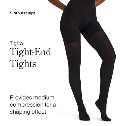 SPANX SPANXshape Mid-Thigh Tight-End Tights, Very Black, A | Comfortable, Flattering Fit for Women thumbnail 2