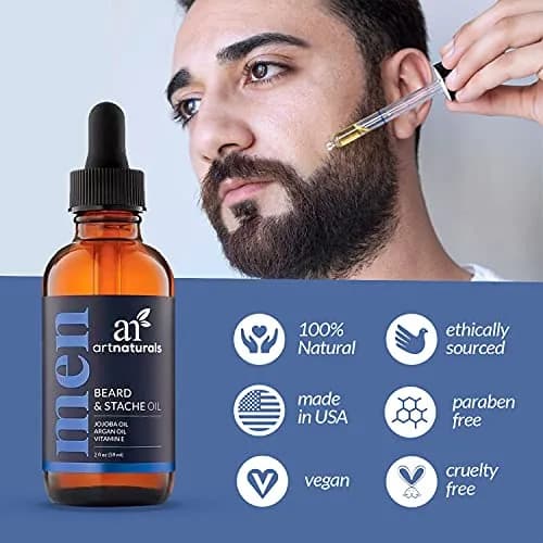 Artnaturals Unscented Beard Oil 2 fl oz | Nourishing, Vegan, No Residue, Softens & Thickens thumbnail 4