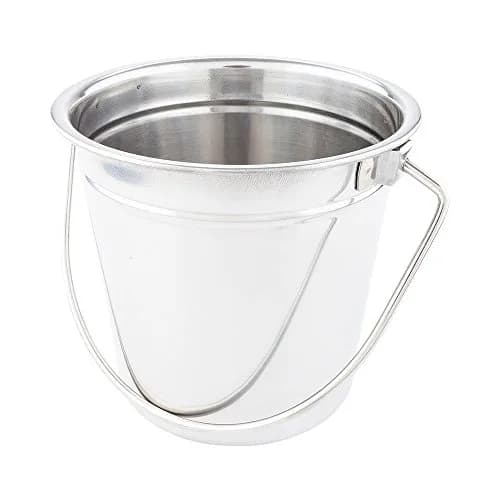 Restaurantware 28 oz Metal Bucket Round Silver Pail Food Safe Stainless Steel thumbnail 2