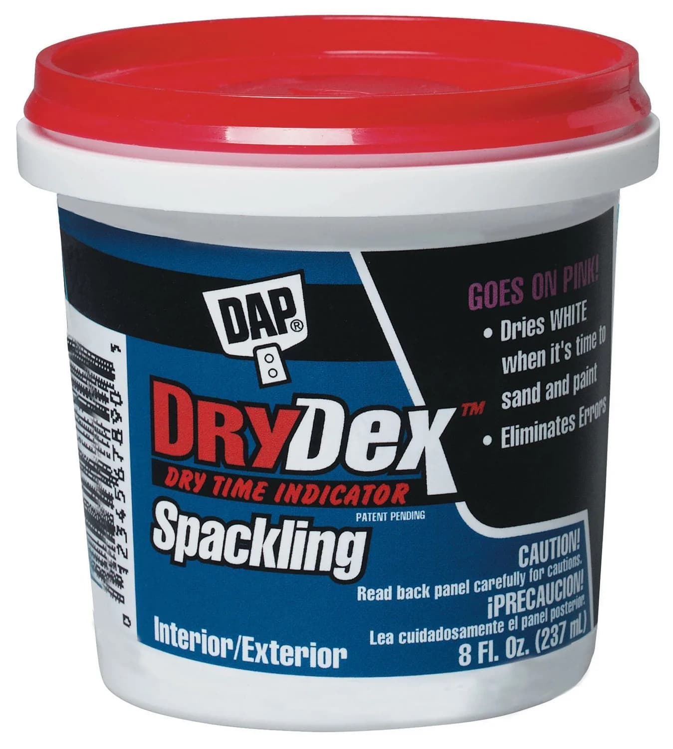 DAP DryDex Spackling Paste 1/2 Pint (237ml) | Goes on Pink, Dries White for Easy Repair — 1/2 Pint
