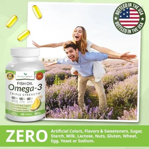 NATURE'S BRANCH Triple Strength Omega 3 Fish Oil 2400mg (120 Count) thumbnail 8