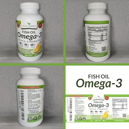 NATURE'S BRANCH Triple Strength Omega 3 Fish Oil 2400mg (120 Count) thumbnail 9