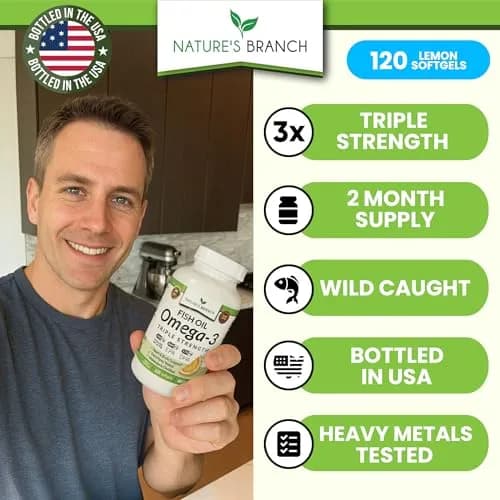 NATURE'S BRANCH Triple Strength Omega 3 Fish Oil 2400mg (120 Count) thumbnail 2