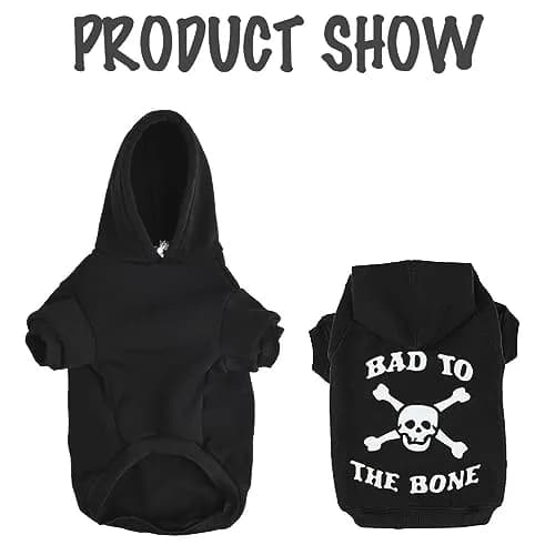 EXPAWLORER Dog Hoodie - Bad to The Bone Halloween Sweater XS | Cozy, Durable & Stylish thumbnail 5
