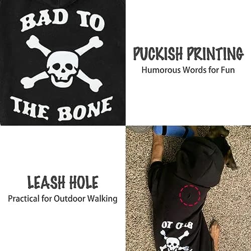 EXPAWLORER Dog Hoodie - Bad to The Bone Halloween Sweater XS | Cozy, Durable & Stylish thumbnail 3