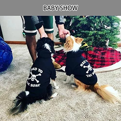 EXPAWLORER Dog Hoodie - Bad to The Bone Halloween Sweater, M | Casual Fall & Winter Dog Apparel thumbnail 6