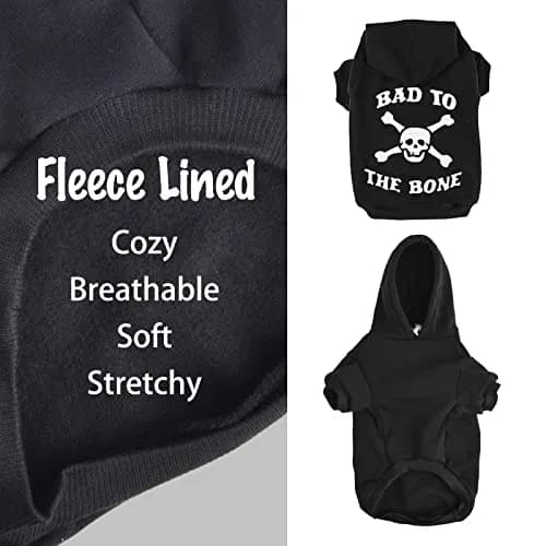 EXPAWLORER Dog Hoodie - Bad to The Bone Halloween Sweater, M | Casual Fall & Winter Dog Apparel thumbnail 2
