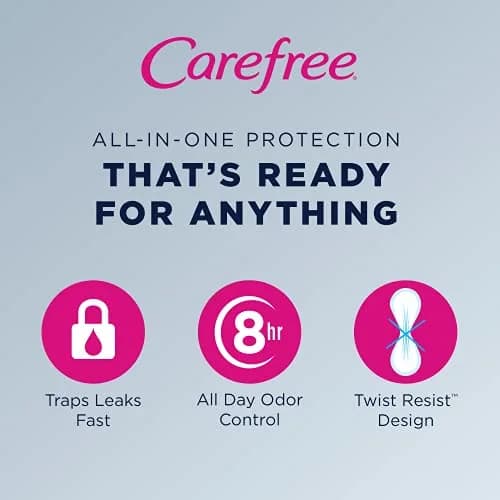 Carefree Acti-Fresh Panty Liners 54 Count | Fresh Scented, Light Leak Protection thumbnail 2