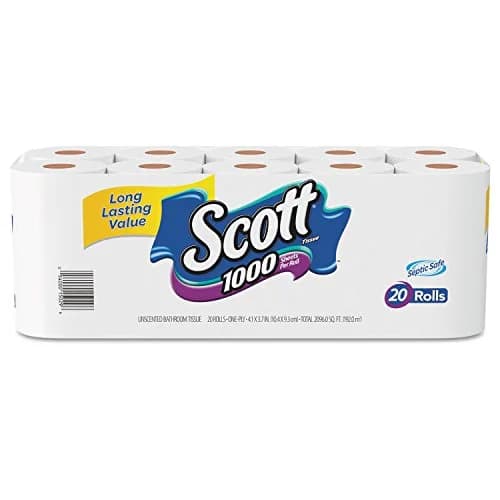 Scott 1000 Bathroom Tissue 1-Ply 40 Rolls (40,000 Sheets Total) | Septic-Safe & Biodegradable thumbnail 1