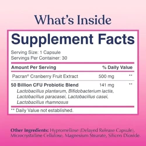 LOVEBUG Probiotics for Women with Pancran – Multi-Strain Probiotic Supporting UTI, BV, Odor & PH Balance - Vaginal Probiotics for Womens Intimate Flora & Digestive Health - 30 Capsules | Supports Vaginal & Digestive Balance thumbnail 7